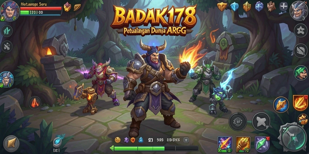 Tangkapan layar utama BADAK178 menampilkan aksi seru dalam pertempuran ARPG.