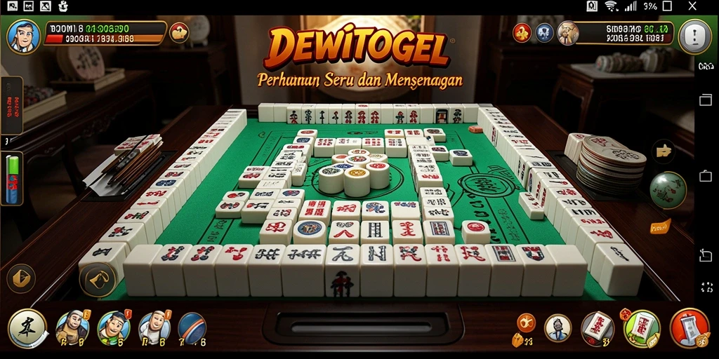Tangkapan layar gameplay DEWITOGEL menampilkan suasana Mahjong yang seru.