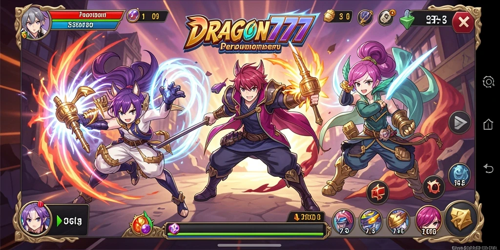 Gameplay menakjubkan dalam <strong>DRAGON777</strong> dengan karakter anime yang menarik.