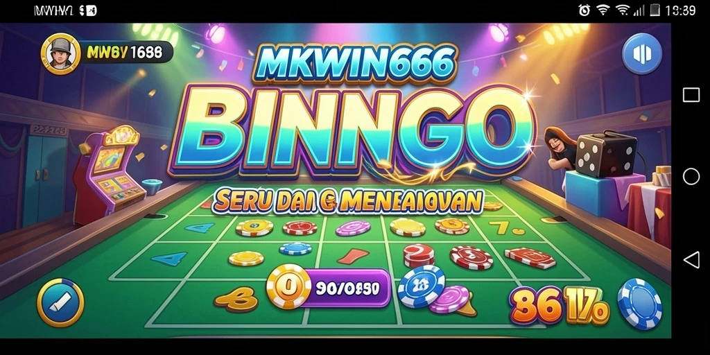 Gameplay seru bingo di aplikasi MKWIN666 dengan grafis menarik.