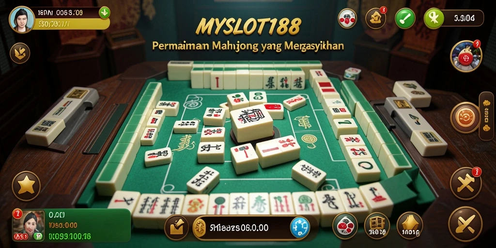 Screenshot utama MYSLOT188 menampilkan momen seru saat bermain Mahjong.